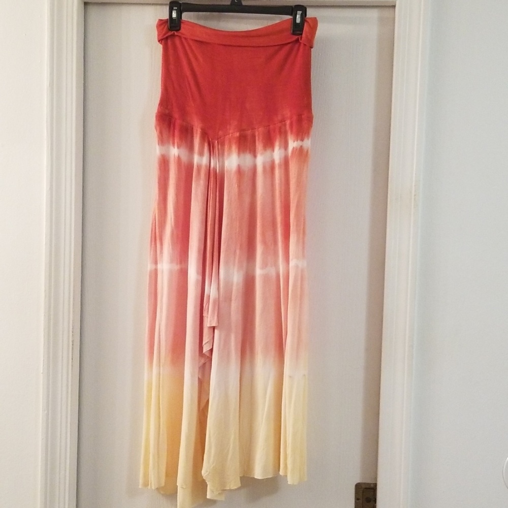 Strapless tie dye dress